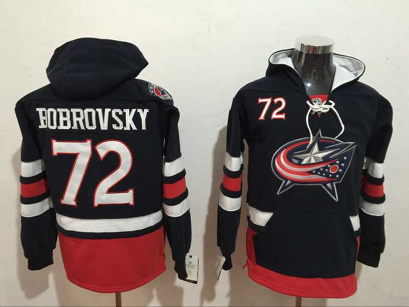 Blue Jackets #72 Sergei Bobrovsky Navy All Stitched Hooded Sweatshirt,We sell and wholesale Blue Jackets #72 Sergei Bobrovsky Navy All Stitched Hooded Sweatshirt on line form chian!